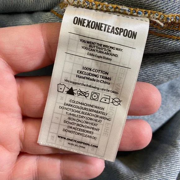 One X Oneteaspoon Lead rose mini dress size medium off on shoulder denim - Picture 11 of 12